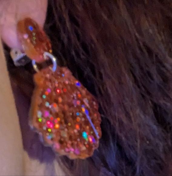 Sparkling Orange Dangle Earrings - Picture 1 of 2